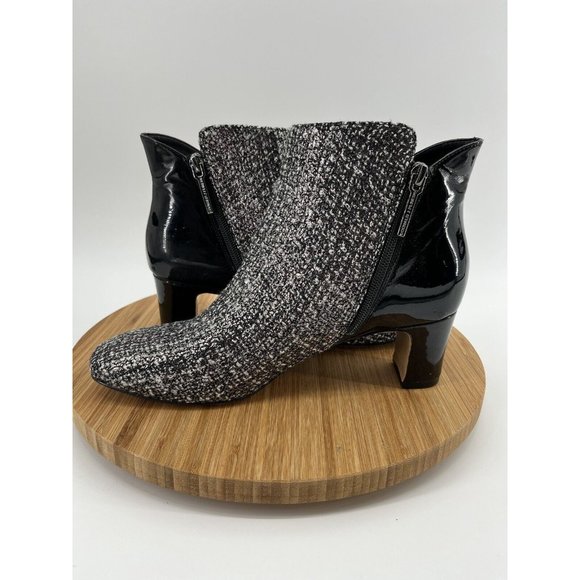 DONALD J PLINER Women Booties Black Grey 9 M Jaxx Ankle Boots Sparkle Shimmer - Picture 2 of 14